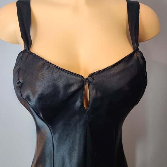 Vtg Cacique Satin Maxi Slip Dress Romantic Whimsigoth Sz Medium New 1920s Y2K - Picture 2 of 11